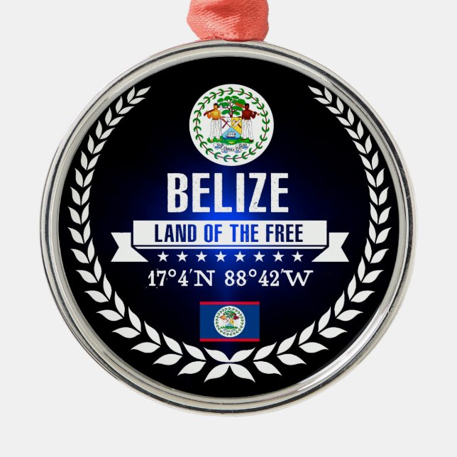 Belize Metal Ornament (Front)