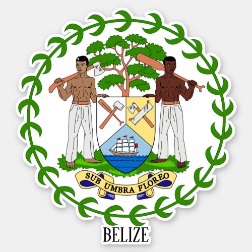 Belize National Coat Of Arms Patriotic Sticker