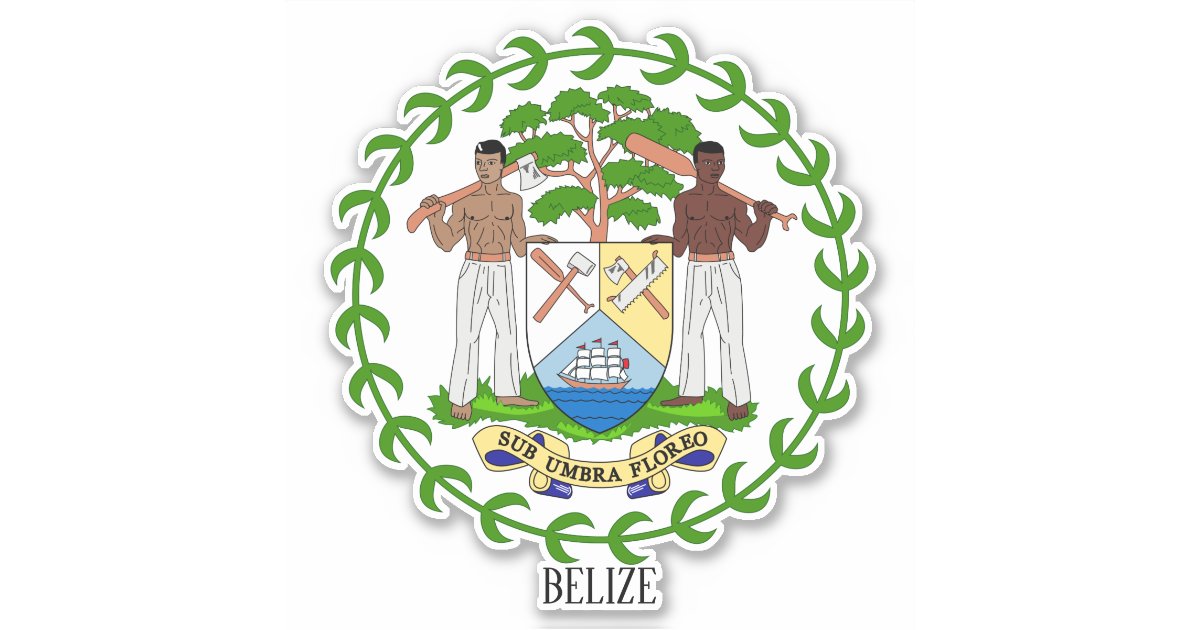 Belize National Coat Of Arms Patriotic Sticker Zazzle
