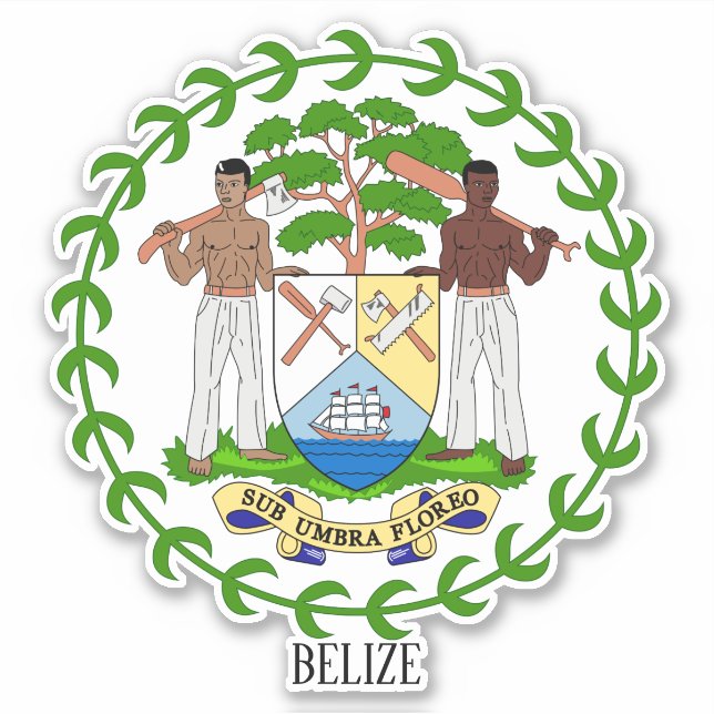 Belize National Coat Of Arms Patriotic Sticker (Front)