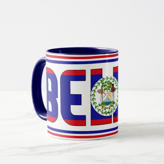 Belize National Flag Patriotic Coffee Mug (Front Left)