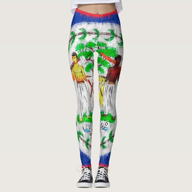 Belize Oil Painting Drawing Leggings (Front)