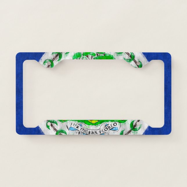 Belize Oil Painting Drawing License Plate Frame (Front)