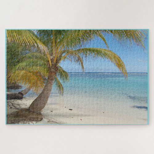 Belize Palm Tree Beach Caribbean Ocean Seascape Jigsaw Puzzle