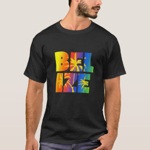 Belize Rainbow Palm Trees Tropical Cruise T-Shirt
