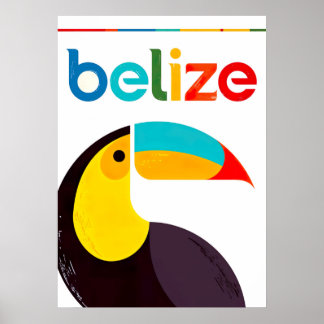 Belize Retro Vintage Travel Poster
