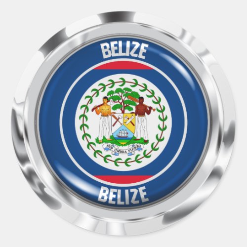 Belize Round Emblem Classic Round Sticker