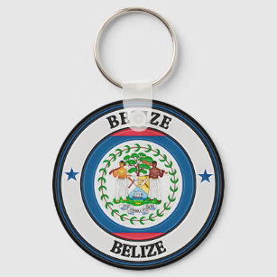 Belize  Round Emblem Keychain