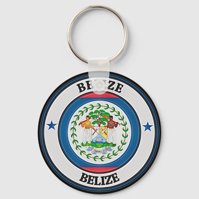 Belize  Round Emblem Keychain (Front)