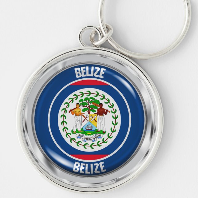 Belize Round Emblem Keychain (Front)