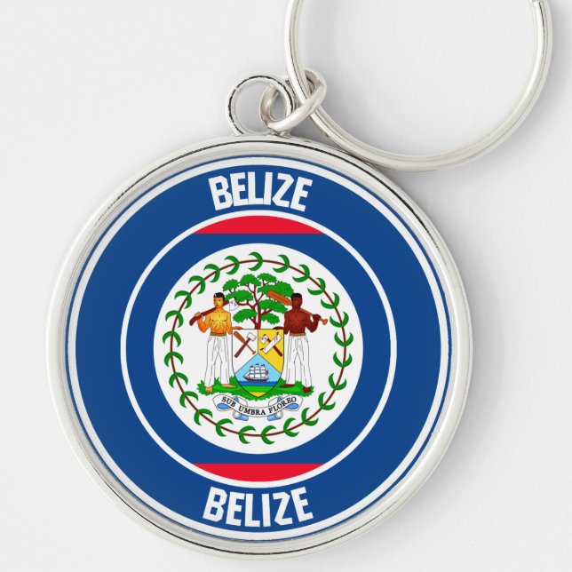 Belize Round Emblem Keychain (Front)