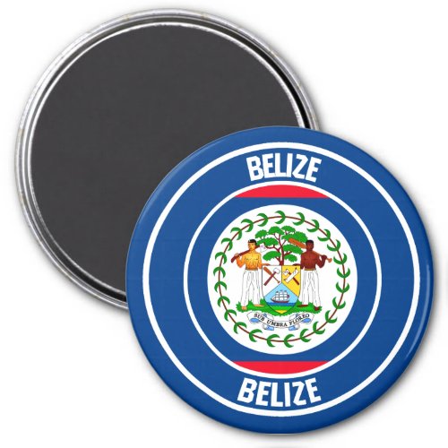 Belize Round Emblem Magnet