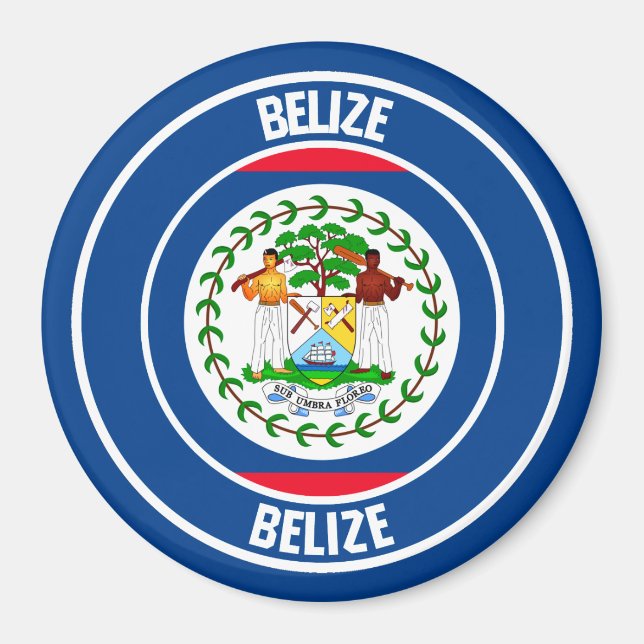 Belize Round Emblem Magnet (Front)