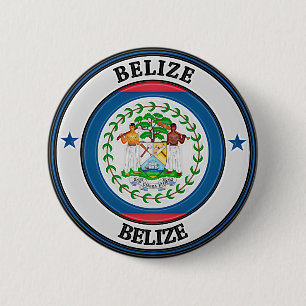 Belize Round Emblem Pinback Button