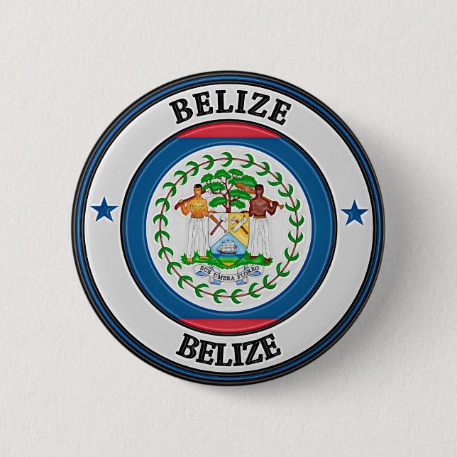 Belize  Round Emblem Pinback Button (Front)
