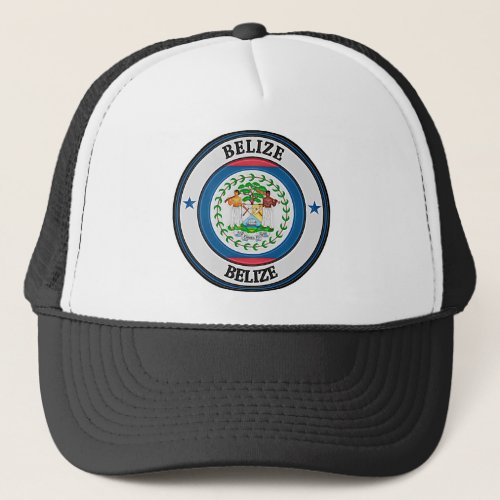 Belize  Round Emblem Trucker Hat