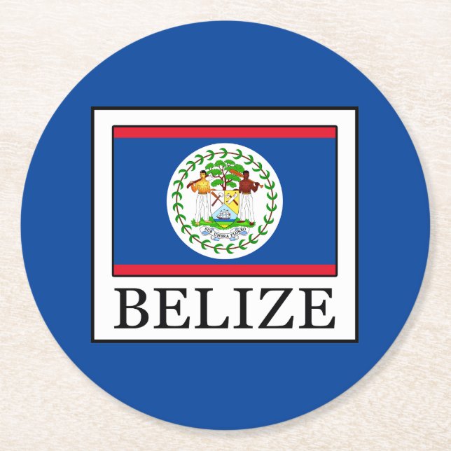 Belize Round Paper Coaster (Front)