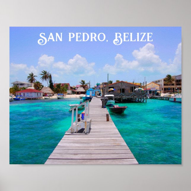 Belize San Pedro Beach Ambergris Caye Poster (Front)