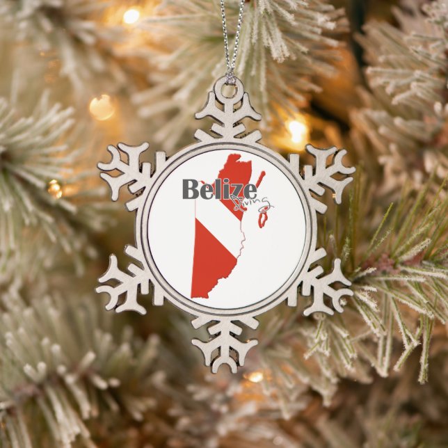 Belize Scuba Diving Flag Christmas Ornament (Tree)