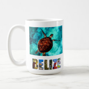Belize Sea Turtle Blue Ocean Beach Travel Photo Coffee Mug
