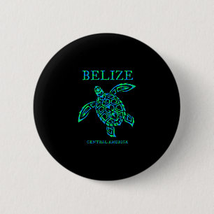 Belize Sea Turtle Retro Boys Girls Womens Vacation Button