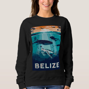 Belize Snorkeling Whale Shark Sea Turtle Caribbean Sweatshirt