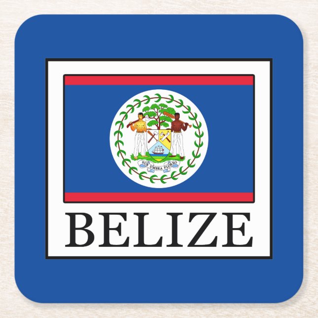 Belize Square Paper Coaster (Front)