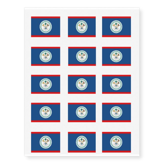 Belize Temporary Tattoos (Front)