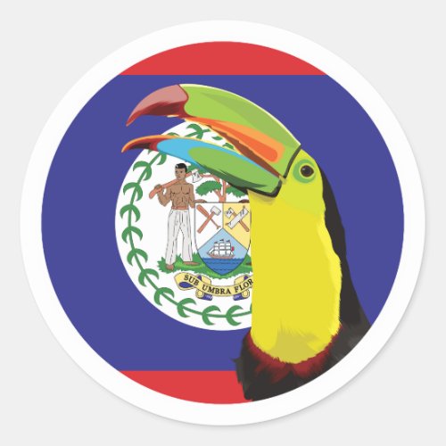 Belize Toucan Belizean National Animal Flag Classic Round Sticker