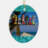 Belize Tropical Beach Blue Ocean Christmas Ceramic Ornament 