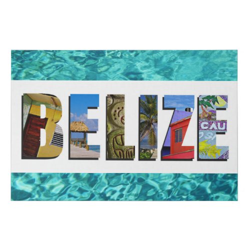 Belize Tropical Beach Blue Ocean Travel Photo Faux Canvas Print