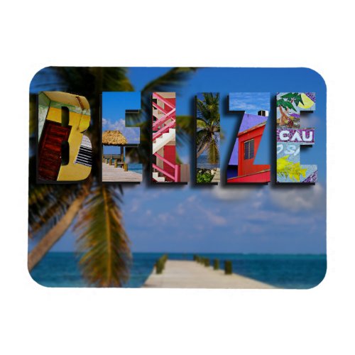 Belize Tropical Beach Blue Ocean Travel Photo Magnet