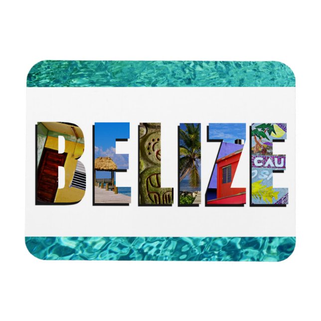 Belize Tropical Beach Blue Ocean Travel Photo Magnet (Horizontal)