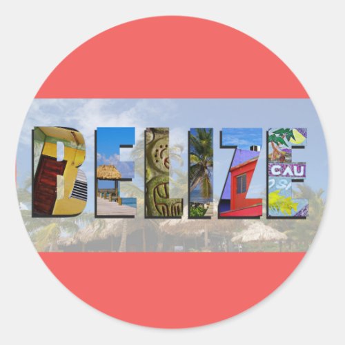 Belize Tropical Beach Blue Ocean Travel Photos Classic Round Sticker