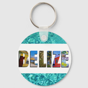 Belize Tropical Beach Blue Ocean Travel Photos Keychain