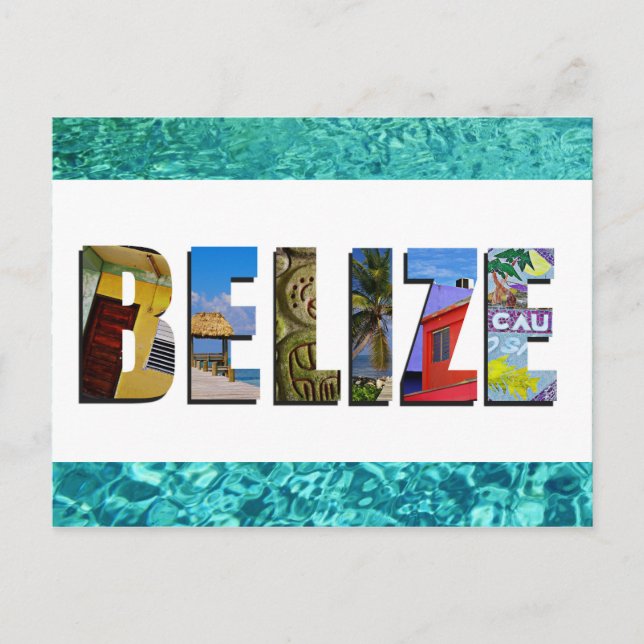 Belize Tropical Beach Blue Ocean Travel Photos Postcard (Front)