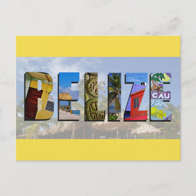 Belize Tropical Beach Blue Ocean Travel Photos Postcard (Front)