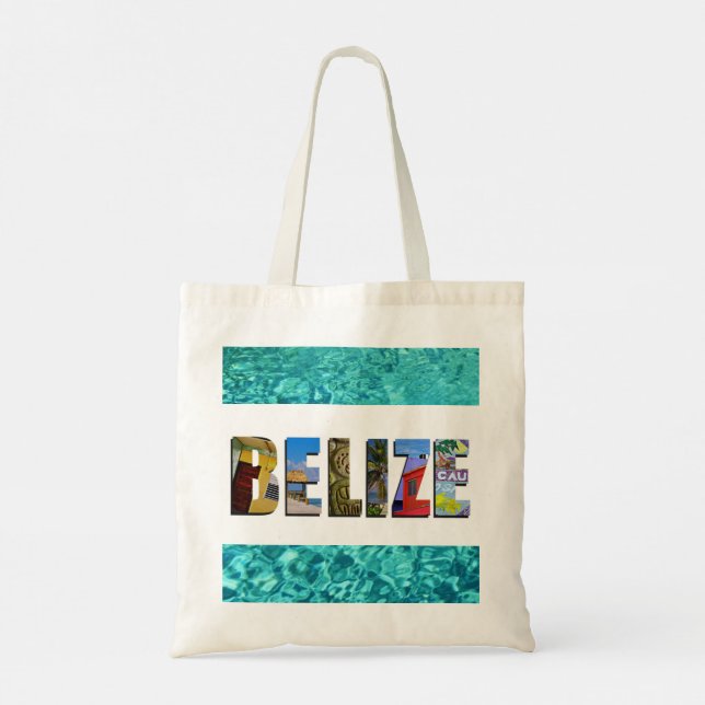 Belize Tropical Beach Blue Ocean Travel Photos Tote Bag (Back)
