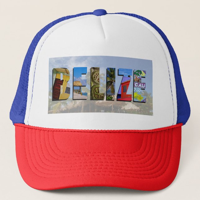 Belize Tropical Beach Blue Ocean Travel Photos Trucker Hat (Front)