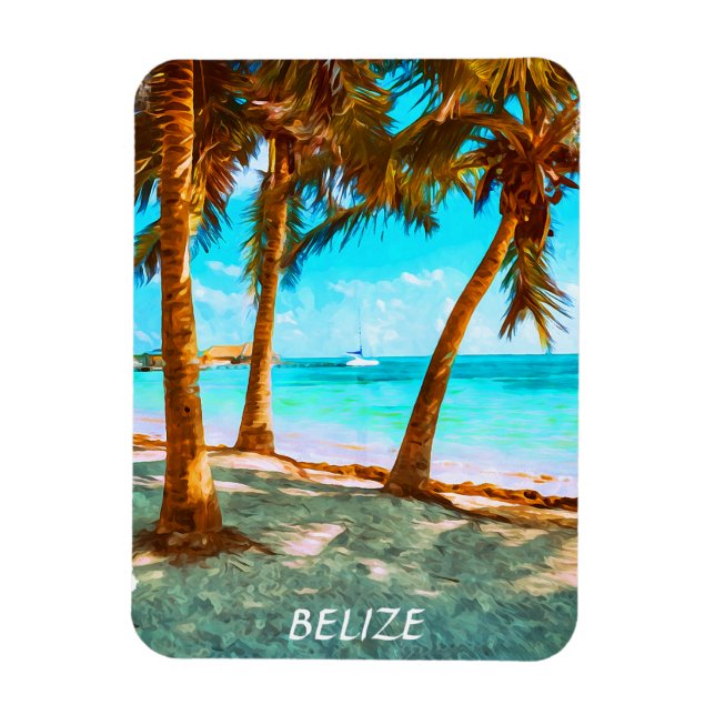 Belize Tropical Beach  Magnet (Vertical)