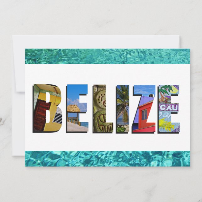 Belize Tropical Beach Ocean Travel Photo Flat Card (Front)