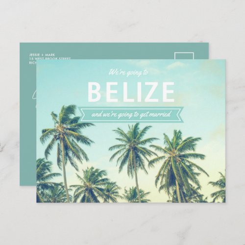 Belize Tropical Beach Wedding Save the Dates Announcement Postcard