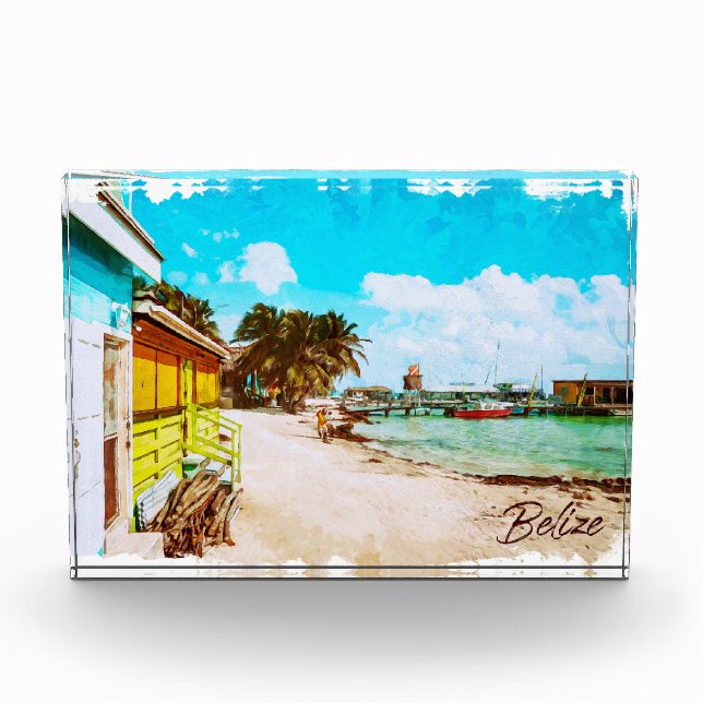 Belize Tropical Paradise Travel Photo Block (Front)