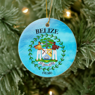 Belize Vacation Christmas Ceramic Ornament