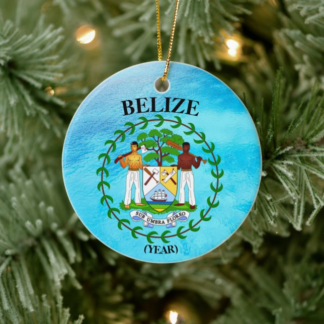 Belize Vacation Christmas Ceramic Ornament (Tree)