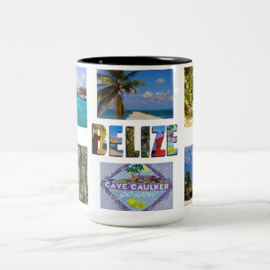 Belize Vacation Create Your Own 6 Photos Collage Two-Tone Coffee Mug