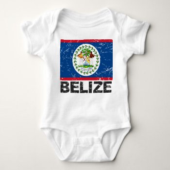 Belize Vintage Flag Baby Bodysuit by allworldtees at Zazzle