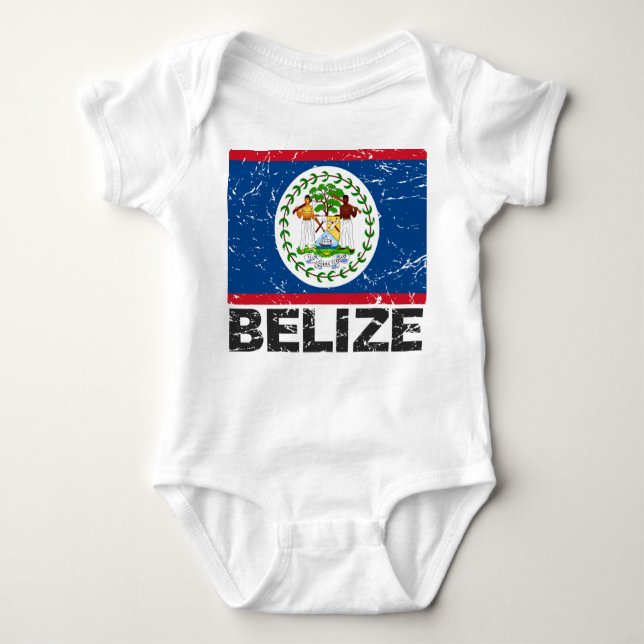 Belize Vintage Flag Baby Bodysuit (Front)