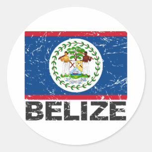 Belize Vintage Flag Classic Round Sticker