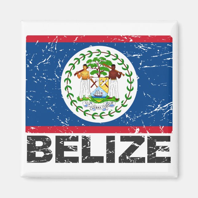 Belize Vintage Flag Magnet (Front)